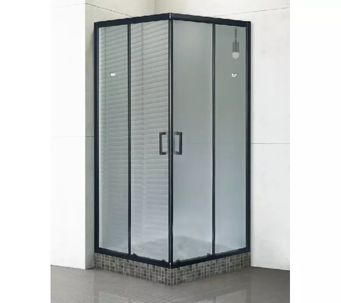 Душевой уголок Royal Bath RB HPD RB HP квадратный, Цвет стекла: матовое, Высота поддона: Приобретается отдельно, Цвет профиля: Черный, Выбрать размер: 80x80