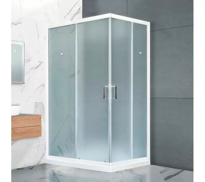 Душевой уголок Royal Bath RB HPD RB HP прямоугольный, Цвет стекла: матовое, Высота поддона: Приобретается отдельно, Цвет профиля: Белый, Выбрать размер: 110x80, Ориентация: универсальная