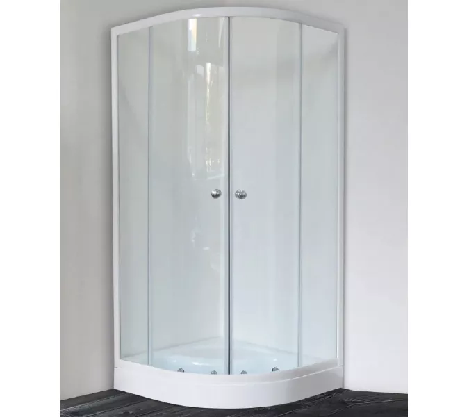 Душевой уголок Royal Bath RB HKD RB HK четверть круга, Высота поддона: Приобретается отдельно, Цвет профиля (вариация): Белый, Выбрать размер: 90x90, Цвет стекла: прозрачное