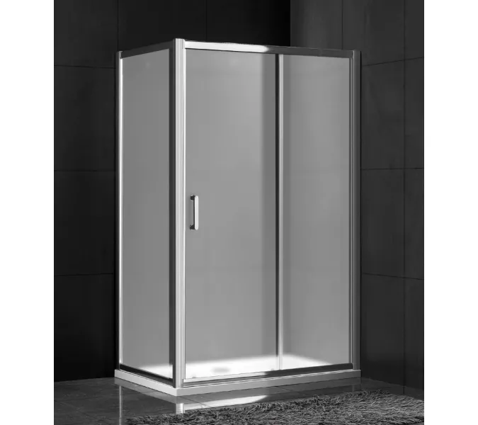 Душевой уголок Gemy Victoria S30191HM-A70M  матовое стекло, Цвет стекла: матовое, Цвет профиля: Хром, Выбрать размер: 70х100, изображение 2