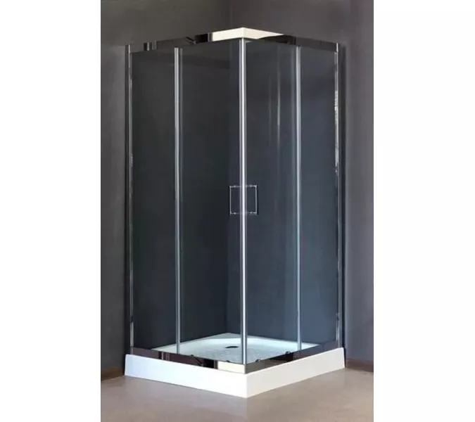 Душевой уголок Royal Bath RB HPD RB HP квадратный, Цвет стекла: прозрачное, Высота поддона: Низкий, Цвет профиля: Хром, Выбрать размер: 90x90