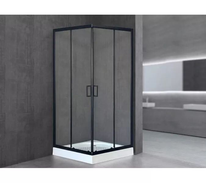 Душевой уголок Royal Bath RB HPD RB HP квадратный, Цвет стекла: прозрачное, Высота поддона: Низкий, Цвет профиля: Черный, Выбрать размер: 90x90, изображение 2