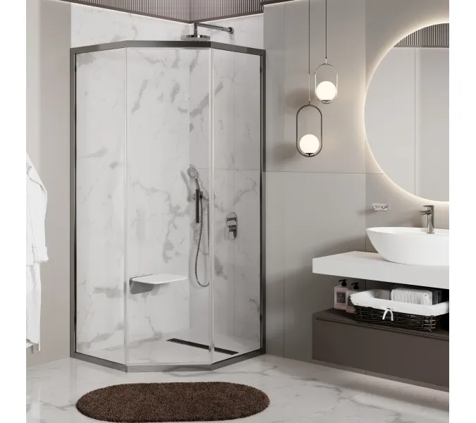 Душевой уголок WasserKRAFT Naab 86S11, Цвет стекла: прозрачное, Цвет профиля: Хром, Выбрать размер: 90х90, изображение 6