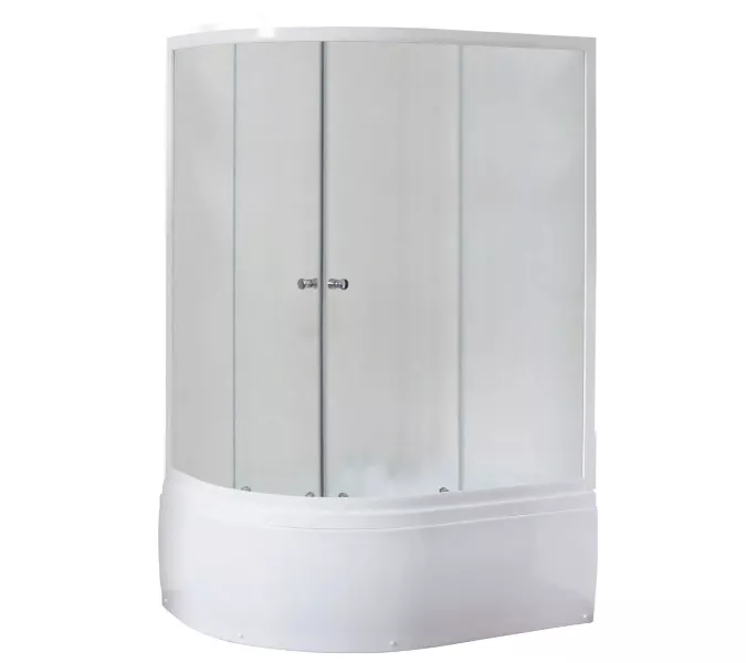 Душевой угол Royal Bath RB 8120BK ассиметричный, Цвет стекла: матовое, Цвет профиля: Белый, Ориентация: правая