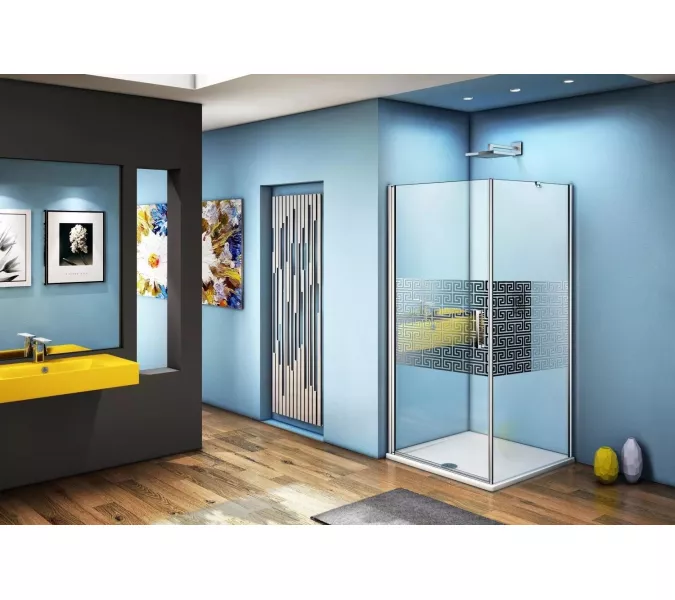 Душевой уголок Good Door FANTASY CR-F-CH с зеркальн.рисунком без поддона, Выбрать размер: 90x90, Цвет стекла: с рисунком, изображение 2