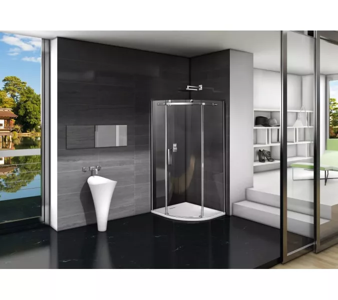 Душевой уголок Good Door Galaxy R -C-CH без поддона, Выбрать размер: 90x90, Цвет стекла: прозрачное, Выбрать цвет: Хром, изображение 2