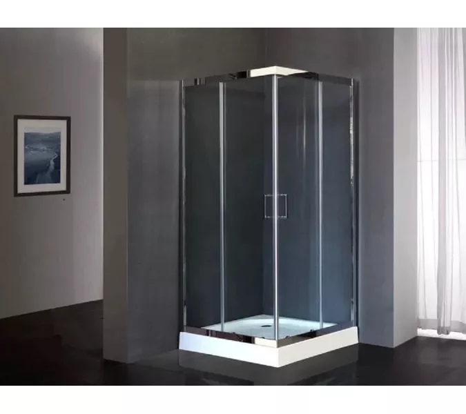 Душевой уголок Royal Bath RB HPD RB HP квадратный, Цвет стекла: прозрачное, Высота поддона: Низкий, Цвет профиля: Хром, Выбрать размер: 90x90, изображение 2