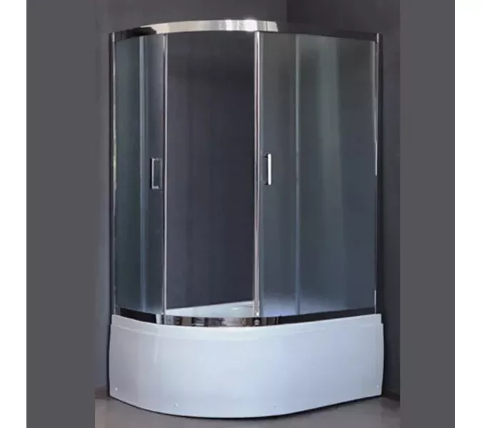 Душевой угол Royal Bath RB 8120BK ассиметричный, Цвет стекла: матовое, Цвет профиля: Хром, Ориентация: правая