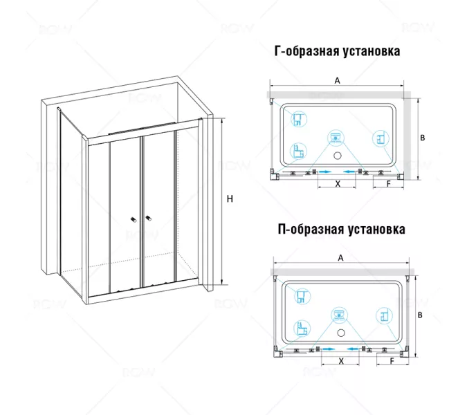 Душевой уголок RGW CL-43-1 (CL-10+Z-060-1), Выбрать размер: 1300х800, Цвет стекла: прозрачное, изображение 2