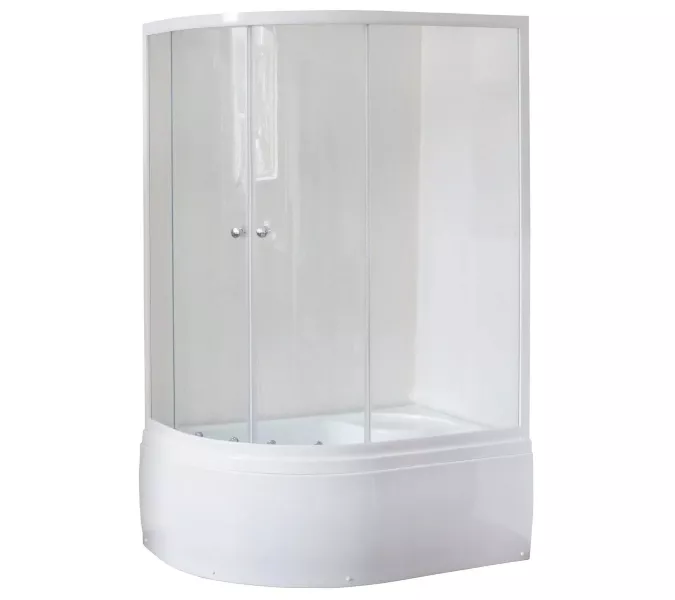 Душевой угол Royal Bath RB 8120BK ассиметричный, Цвет стекла: прозрачное, Цвет профиля: Белый, Ориентация: правая