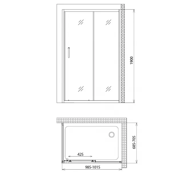 Душевой уголок Gemy Victoria прямоугольный, Цвет стекла: прозрачное, Цвет профиля: Хром, Выбрать размер: 70х100, изображение 4
