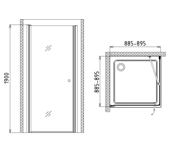 Душевой уголок Gemy New Rockcoco S03171C   90х90, изображение 4