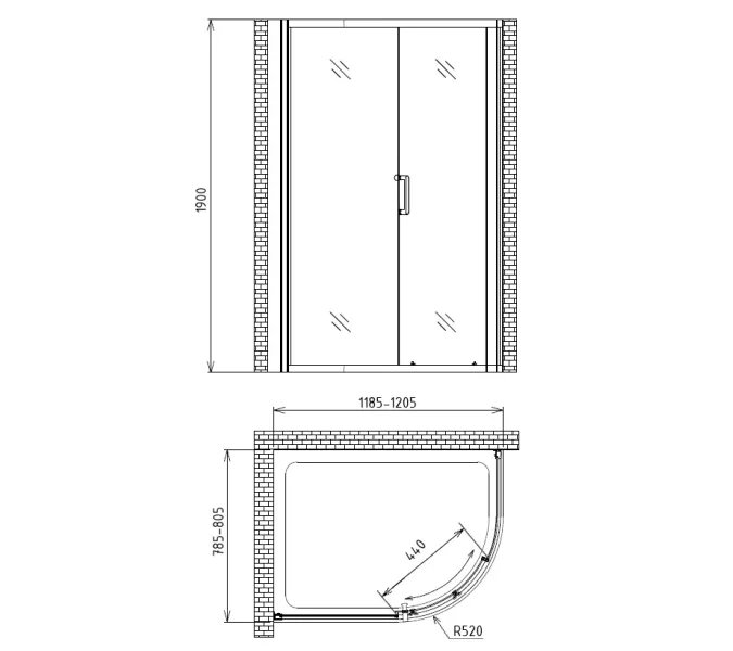 Душевой уголок Gemy Victoria S30181, Цвет стекла: прозрачное, Цвет профиля: Хром, Выбрать размер: 80х120, изображение 4