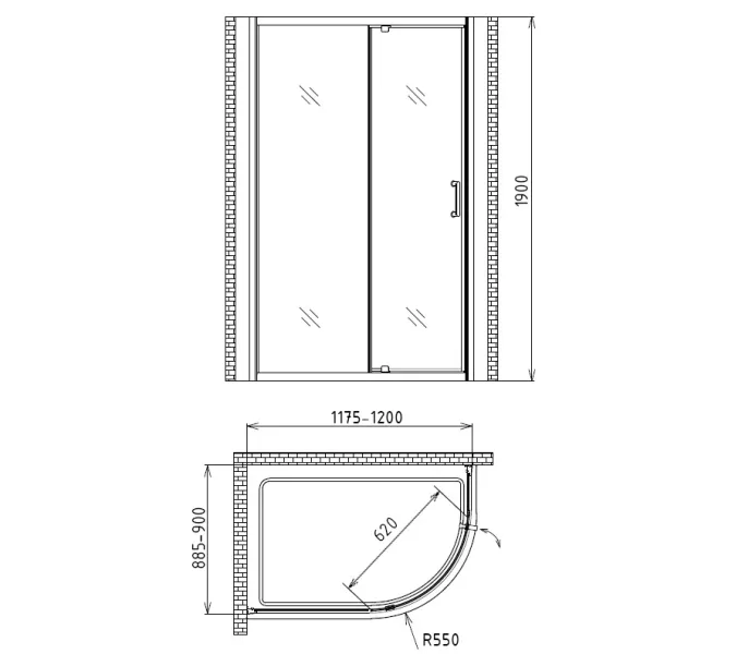 Душевой уголок Gemy Sunny Bay S28202   120х90, изображение 4
