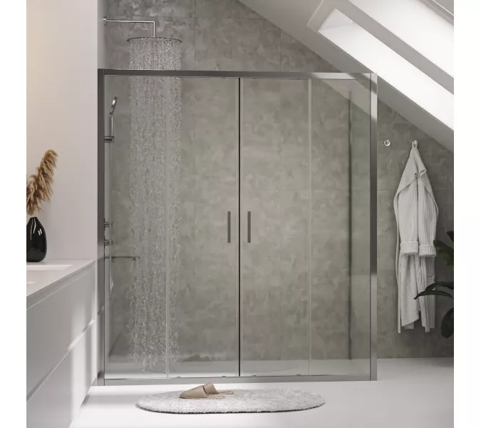 Душевой уголок  WasserKRAFT Lippe, Цвет стекла: прозрачное, Цвет профиля: Хром, Выбрать размер: 150х80