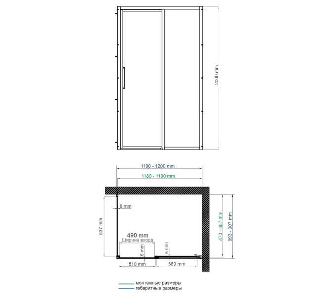Душевой уголок WasserKRAFT Lopau 32S07R, Цвет стекла: прозрачное, Цвет профиля: Хром, Ориентация: правая, изображение 8