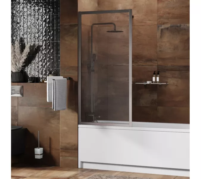 Стеклянная шторка WasserKRAFT Abens 20W01-80 Brushed nickel Fixed, Цвет профиля: Хром, Выбрать размер: 80х160, изображение 5