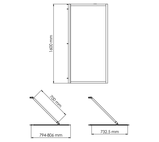 Стеклянная шторка WasserKRAFT Abens 20W01-80 Brushed nickel Fixed, Цвет профиля: Хром, Выбрать размер: 80х160, изображение 7
