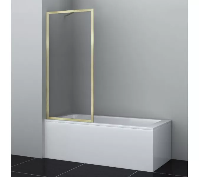 Стеклянная шторка WasserKRAFT Abens 20W01-80 Brushed gold Fixed, Цвет профиля: Золото, Выбрать размер: 80х160, изображение 6