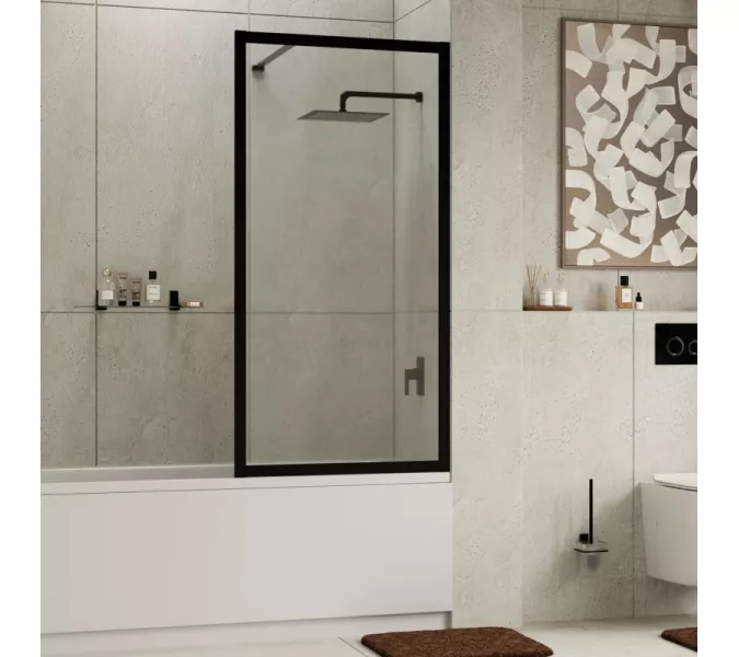 Стеклянная шторка WasserKRAFT Abens 20W01-80 Matt black Fixed, Цвет профиля: Черный, Выбрать размер: 80х160, изображение 7