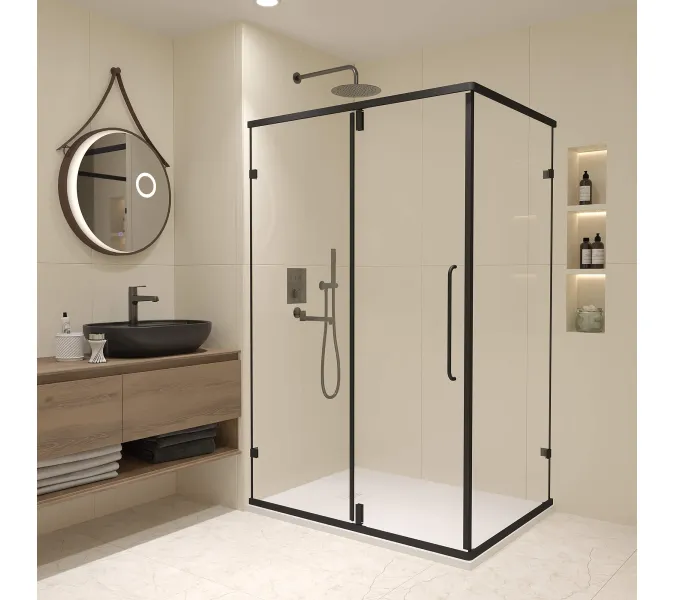 Душевой уголок RGW CL-046B, Цвет стекла: прозрачное, Цвет профиля: Черный, Выбрать размер: 900x800