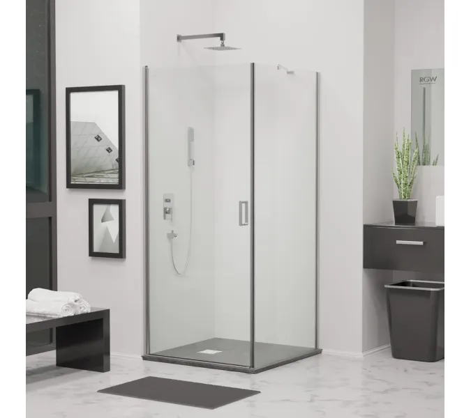 Душевой уголок RGW LE-034 (LE-003 + Z-14), Цвет стекла: прозрачное, Цвет профиля: Хром, Выбрать размер: 700x900