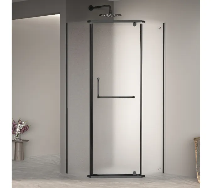 Душевой уголок RGW PA-081B матовое, Цвет стекла: матовое-сатинат, Цвет профиля (вариация): Черный, Выбрать размер: 120х120