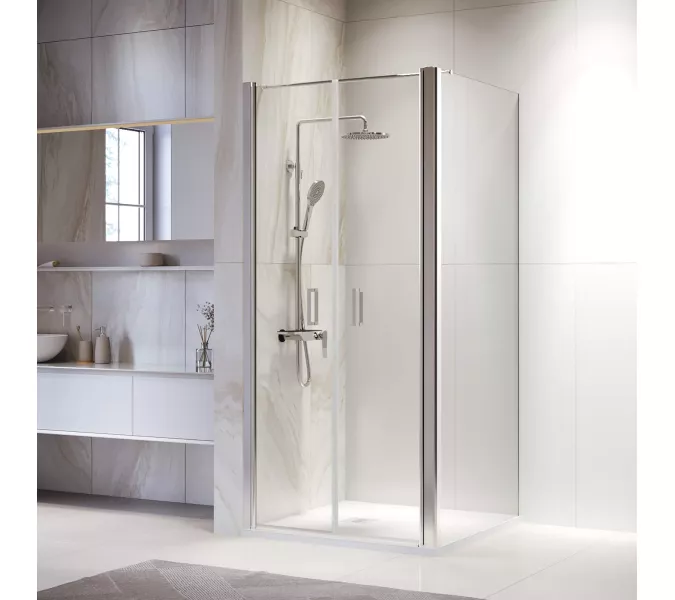 Душевой уголок RGW PA-134 (PA-104+Z-050-2+O-104), Цвет стекла: прозрачное, Цвет профиля: Хром, Выбрать размер: 1000x1000