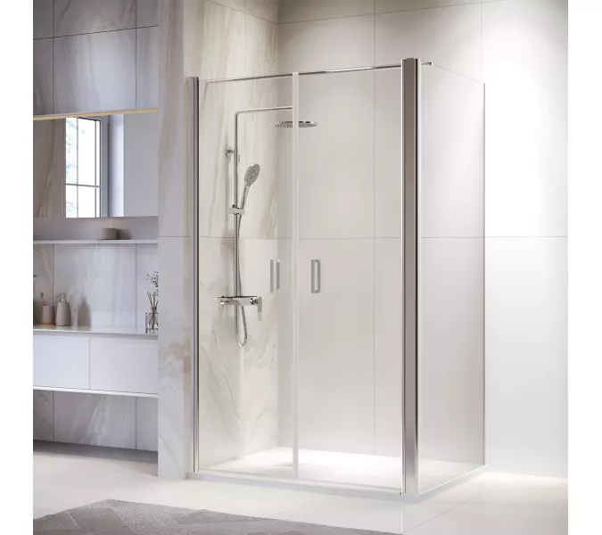 Душевой уголок RGW PA-144 (PA-104+Z-050-2+O-104), Цвет стекла: прозрачное, Цвет профиля: Хром, Выбрать размер: 1000x1200