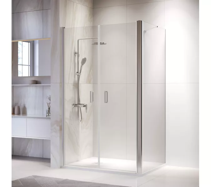 Душевой уголок RGW PA-144 (PA-104+Z-050-2+O-204), Цвет стекла: прозрачное, Цвет профиля: Хром, Выбрать размер: 600x900
