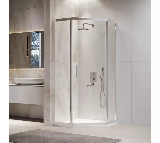 Душевой уголок RGW PA-86, Цвет стекла: прозрачное, Цвет профиля (вариация): Хром, Выбрать размер: 900x900