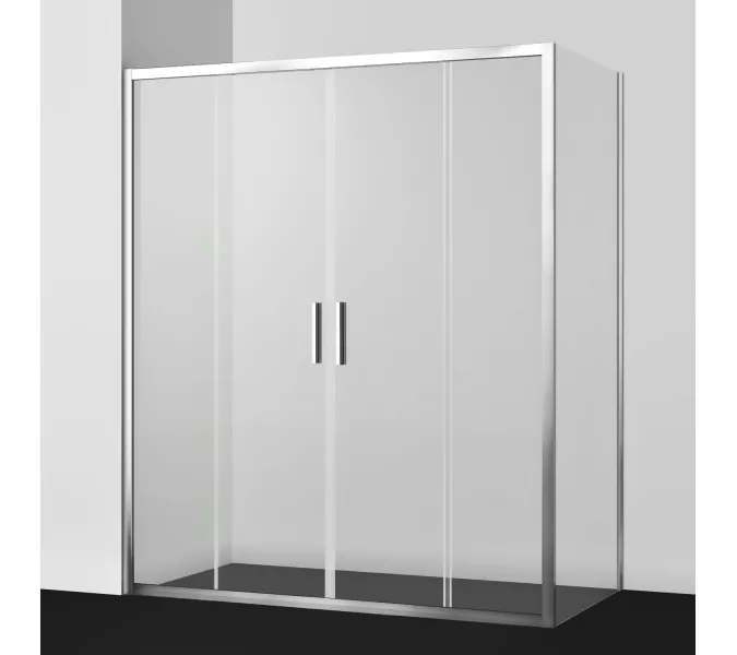 Душевой уголок  WasserKRAFT Lippe, Цвет стекла: прозрачное, Цвет профиля: Хром, Выбрать размер: 150х80, изображение 2