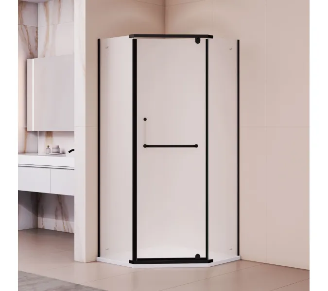 Душевой уголок RGW PA-081B матовое, Цвет стекла: матовое-сатинат, Цвет профиля (вариация): Черный, Выбрать размер: 120х120