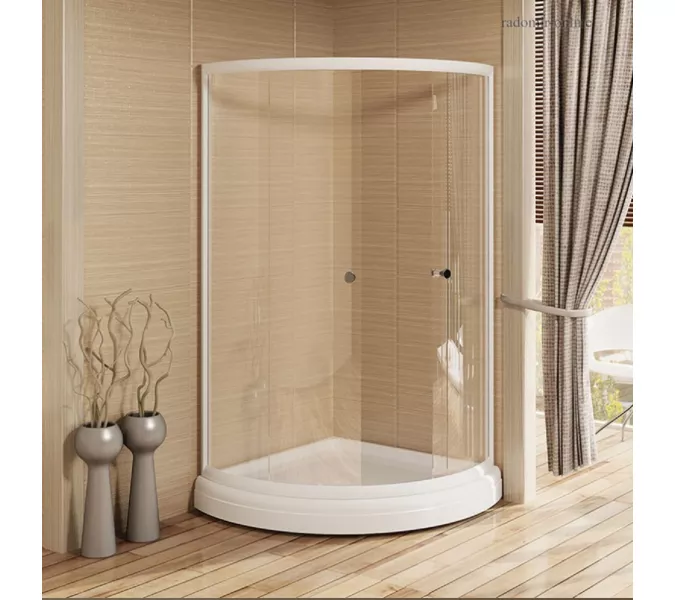 Душевое ограждение Radomir НАЙТ/СОУЛ  белый профиль, без поддона, Цвет стекла: прозрачное, Цвет профиля: Белый, Выбрать размер: 100х100