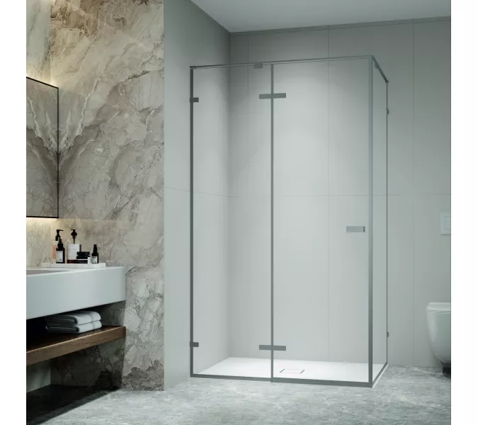 Душевой уголок RGW SV-040Gr  прозрачное/серый, Цвет стекла: прозрачное, Цвет профиля: Серый, Выбрать размер: 1200x1000