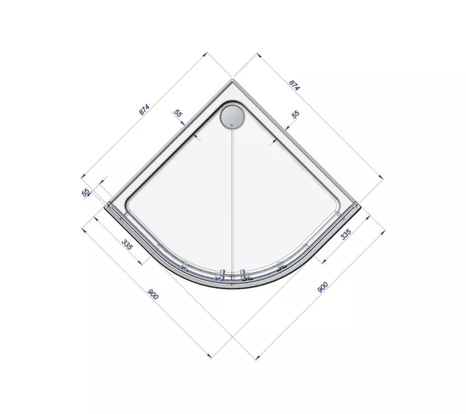Поддон к душевому углу Radomir Смарт  90х90, изображение 2