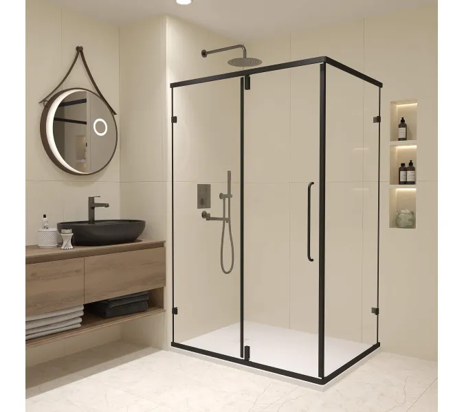 Душевой уголок RGW CL-46B, Цвет стекла: прозрачное, Цвет профиля: Черный, Выбрать размер: 900x700