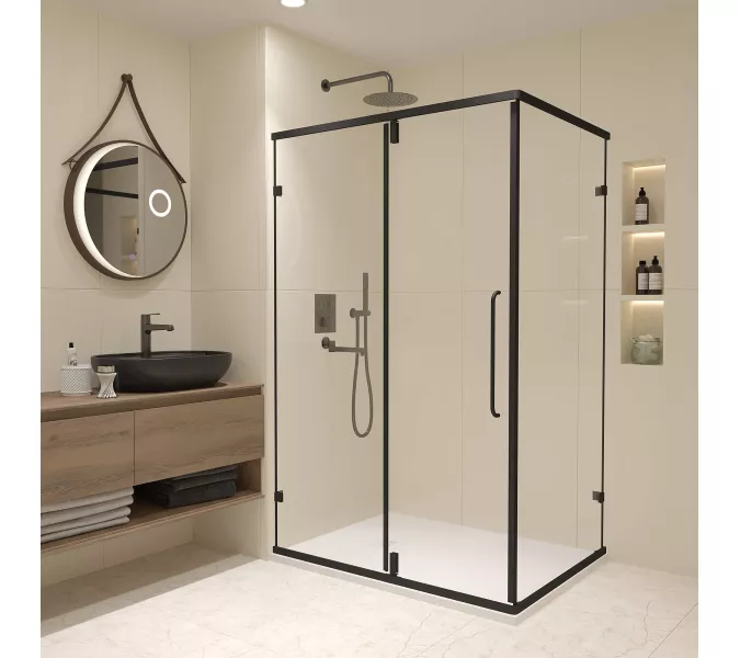 Душевой уголок RGW CL-46B, Цвет стекла: прозрачное, Цвет профиля: Черный, Выбрать размер: 900x800