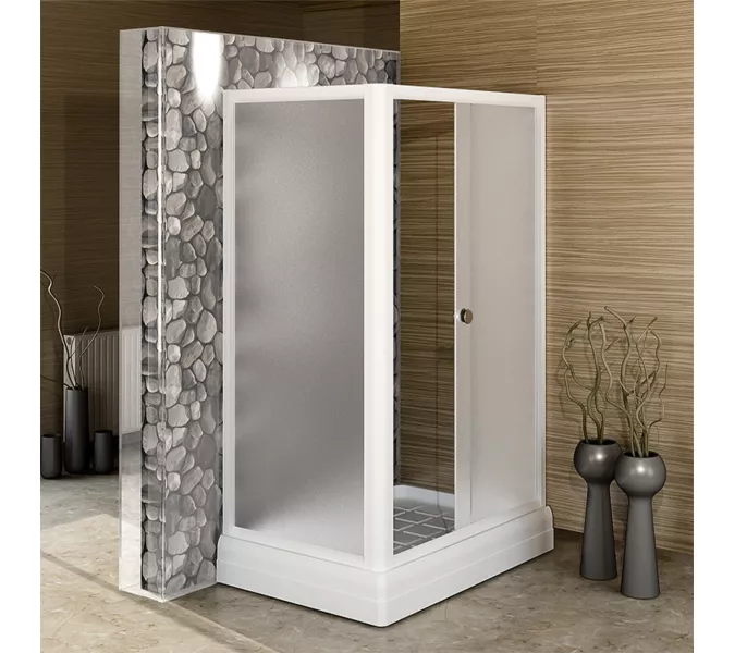 Душевое ограждение Radomir ВЕРЧЕЛЛИ (стекла матовые), без поддона, Цвет стекла: матовое, Цвет профиля: Белый, Выбрать размер: 120х80