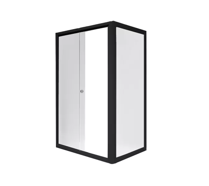 Душевое ограждение Radomir ВЕРЧЕЛЛИ  (стекла матовые), без поддона, Цвет стекла: матовое, Цвет профиля: Черный, Выбрать размер: 120х80