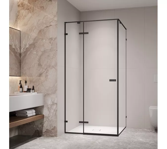 Душевой уголок RGW SV-030B, Цвет стекла: прозрачное, Цвет профиля: Черный, Выбрать размер: 1000x1000