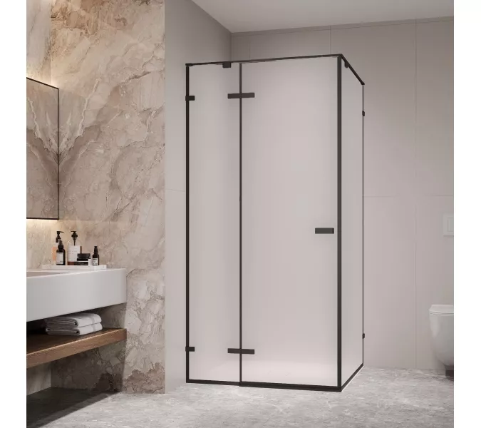 Душевой уголок RGW SV-030B, Цвет стекла: матовое, Цвет профиля: Черный, Выбрать размер: 1000x1000