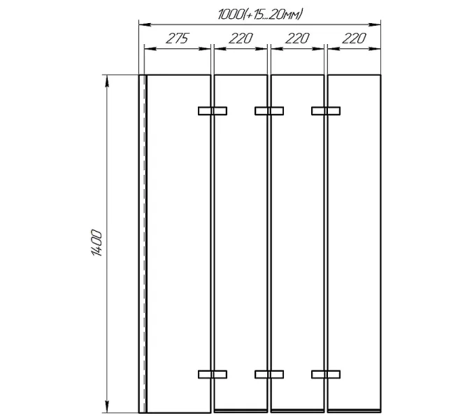 Душевая шторка Radomir Смайл складная на ванну 4/5 секционная Chrome, Внешний вид: 4 секции, изображение 4
