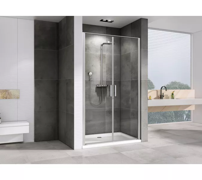 Душевая дверь ABBER Sonnenstrand AG04100C, Цвет стекла: прозрачное, Цвет профиля: Хром, Выбрать размер: 100, изображение 2