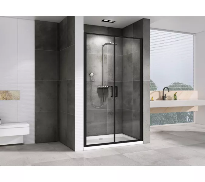 Душевая дверь ABBER Sonnenstrand AG04100BC/C, Цвет стекла: прозрачное, Цвет профиля: Черный, Выбрать размер: 100, изображение 2