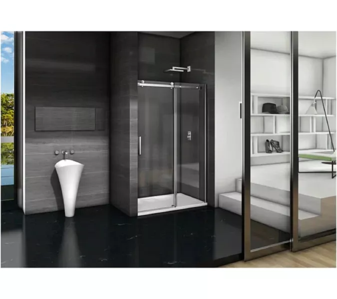 Душевая дверь раздвижная Good Door Galaxy WTW, Выбрать размер: 110, Цвет стекла: прозрачное, Выбрать цвет: Хром