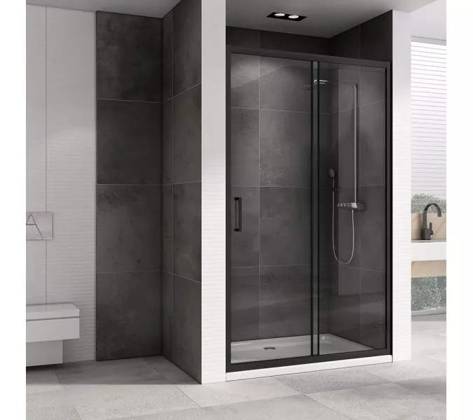 Душевая дверь ABBER Schwarzer Diamant прозрачное/черный/H-195см, изображение 2