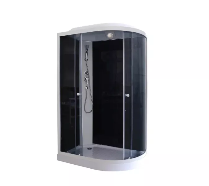 Кабина душевая  EC1231L/R  PARLY, Цвет стекла: тонированное, Высота поддона: Низкий, Цвет профиля: Белый, Выбрать размер: 120х80, Ориентация: левая, изображение 4