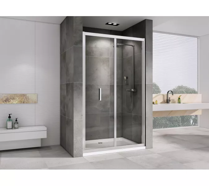 Душевая дверь ABBER Sonnenstrand прозрачное/хром складная, Цвет стекла: прозрачное, Цвет профиля: Хром, Выбрать размер: 90, изображение 2