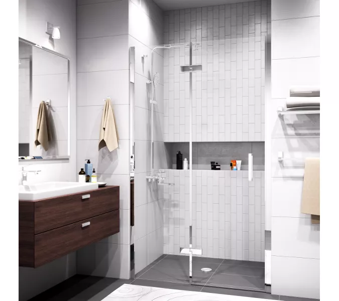 Душевая дверь WasserKRAFT Aller 10H05, Цвет стекла: прозрачное, Ориентация: Левая, Выбрать цвет: Хром, изображение 2